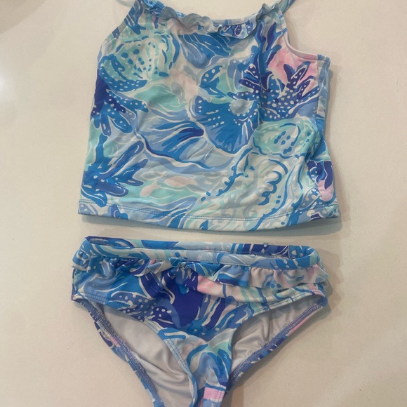 Lilly Pulitzer Swim Lilly Pulitzer Blue And Pink Bikini Set Poshmark